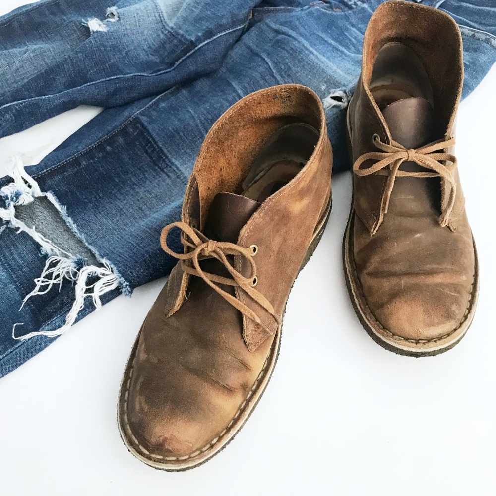 Clarks Originals  Leather Desert Boots 8M Beeswax